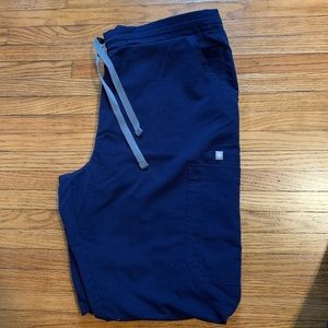 Figs Navy Yola Skinny Scrub Pants Large